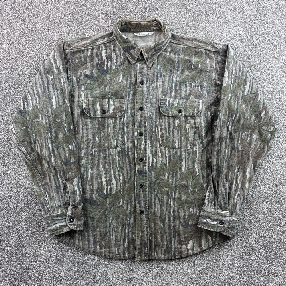Vintage Five Brother Flannel Shirt Mens XL Realtree Camo USA Made Chamois